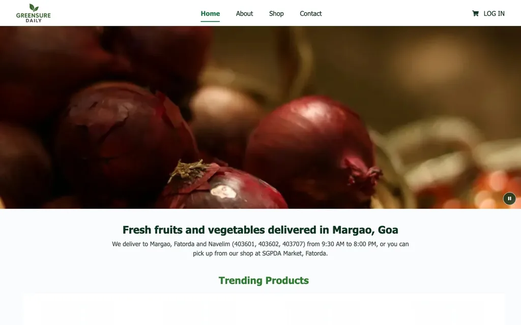 GreenSure Daily website, home page